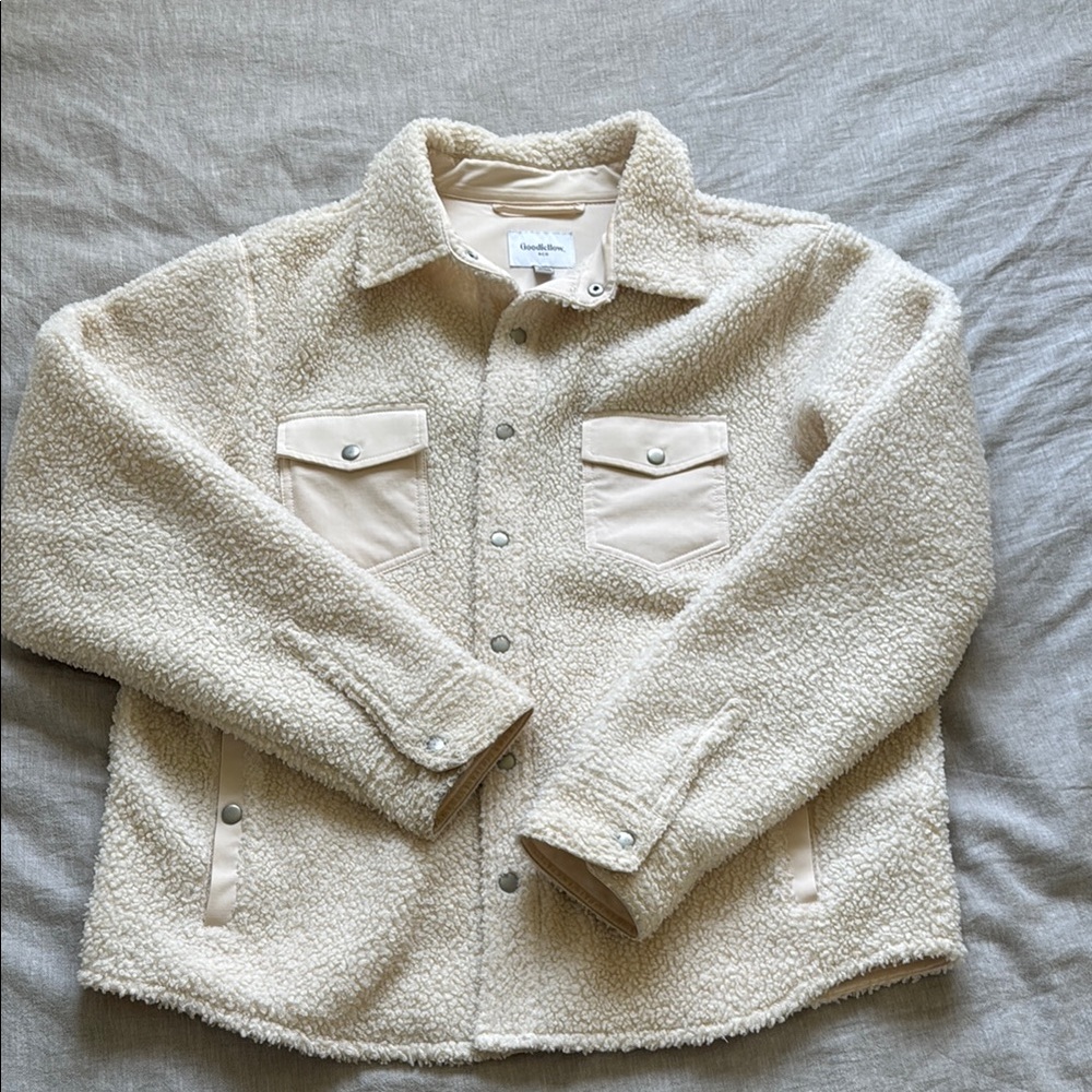 Men's Cream Sherpa Jacket